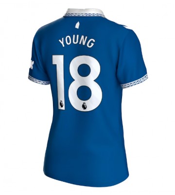 Everton Ashley Young #18 Replika Hjemmebanetrøje Dame 2023-24 Kortærmet